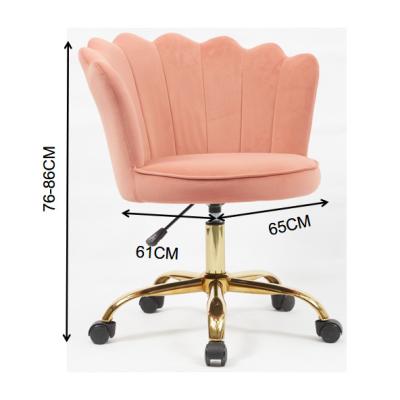 China Custom Factory Embrace Shell Design (Height) Adjustable Scalloped Northern Style Pink Dining Chair With Vanity Chair for sale