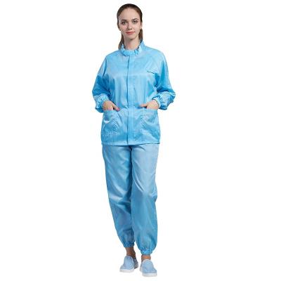 China Antistatic Adults OEM Comfortable Cleanroom Used Esd Ladies Work Clothes for sale