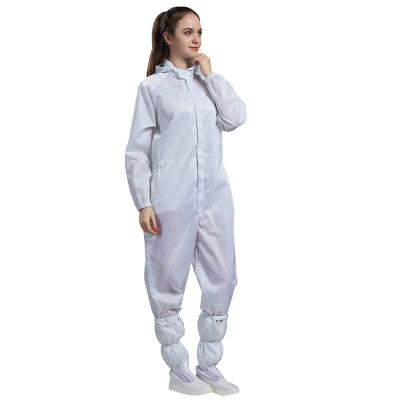 China Hanyang Factory Wholesale Cleanroom Antistatic Dust Proof Color Stand Collar Coverall ESD White Workwear Anti-Static for sale