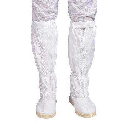 China Anti-Static Leather Sole Antiatatic Cleanroom Boots Sole ESD Stripe PVC PVC Boots for sale