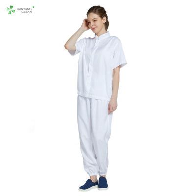 China 100%Polyester fiber sourcing colors food processing white blue white blue uniform for factory clean room frozen plant for sale