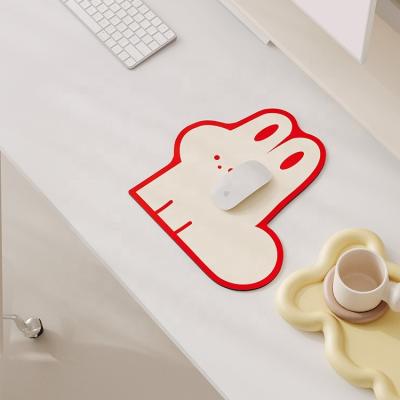 China Original Kawaii Bunny Cute Rabbit Cute Rabbit Gaming Mousepad Mat PU Heat Resistance Place Mat Leather Waterproof Office Sublimation Mouse Pad Gaming for sale