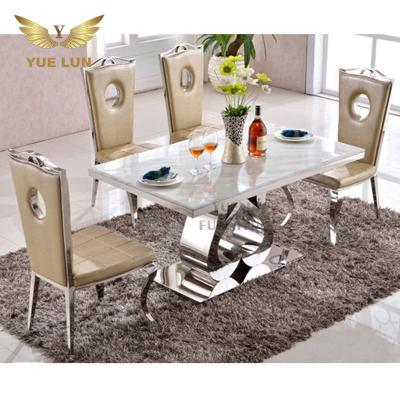 China Hot Sale Modern Home Furniture In The UK Glass Dining Table Top Dining Table Set Modern Dining Tables With Bench Chairs for sale