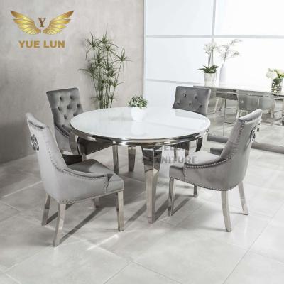 China Eco-Friendly Modern Home Furniture Luxury Dining Table Set Contemporary Marble 8 Seater Dining Table Set for sale