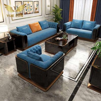 China Modern Italian Light Luxury Home Tufted Living Room Sectional Furniture Stainless Steel Furniture Genuine Leather Sofa Set for sale