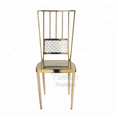 China Eco - Friendly Banquet Hall Restaurant Dining Latest Design Unique Stainless Steel Stacking Chair For Sale for sale