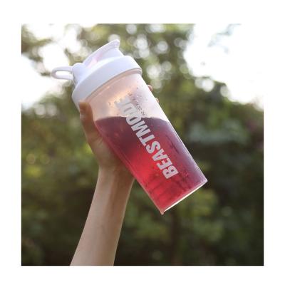 China Viable Wholesale Custom Portable Plastic Shaker Gym Fitness Water Shaker Bottle 600ml Shaker Protein Bottle for sale