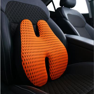 China Breathable Back Support Cushion Neck Memory Foam Waist Pillow Car Cushion Car Lumbar Support Cushion for sale