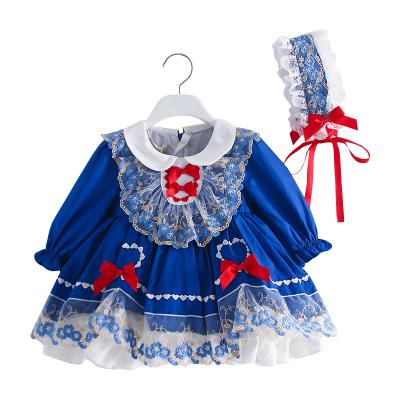 China Breathable Kids Applique Dress Little Girls Kids Party Dress Gown With Headdress for sale