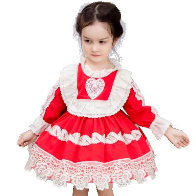 China 0-2 Years Long Sleeve Kids Antumn Winter Lolita Dresses Breathable for sale