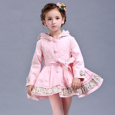 China Anti-wrinkle brand children's clothing girls spring and autumn mid length long sleeve fashion hooded coat for sale