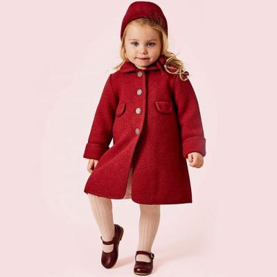 China Autumn And Winter Children's Coat Christmas New Year Boys Girls Red Woolen Dress Coat Anti-wrinkle for sale