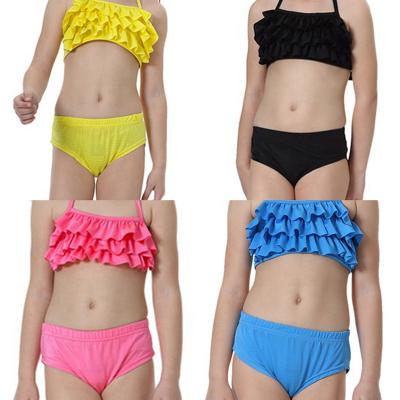 China Breathable 2-10 Years Kids Swimwear Beach Wear Ruffles Bikini Mermaid Bikini for sale