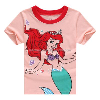 China Children's 3D Mermaid Character Anti Shrink Printing T Shirts for sale