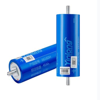 China Original Yinlong LTO 66160 LTO 2.3V 45Ah 2.3V cells cylindrical lithium battery 100% lithium titanate oxide battery for sale