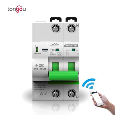 China 1P+N/3P+N WiFi Automatic Circuit Breaker 80A Switch Overload Short Circuit Protection Smart Work With Tuya App 6KA for sale