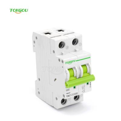 China TOMC7DC-63 2P 63A DC Mini Circuit Breaker Solar PV Circuit Breaker 12V 48V 110V 220V 550V MCB 6KA for sale