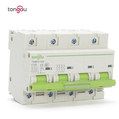 China High Quality Imported Hardware 4P 10KA 125amp 50/60Hz 230/400V AC MCB Miniature Circuit Breaker TOM10-125 for sale