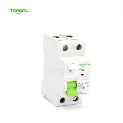 China High quality imported material 230V 400V RCD RCCB device residual current circuit breaker 30mA 2P 25A ELCB for sale