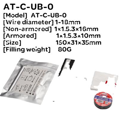 China IP68 AT-C-UB-0 Cable Dia Resin Diameter Cable Junction Joint Box Molded 1-18mm Waterproof Maintenance IP68 Underwater Immersion 40 Meters for sale