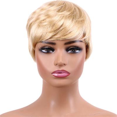 China Aliexpress Fashion Silky Straight Wave Wigs Machine Made Bobo Wigs Short Virgin Human Hair Wigs 5 Inch 613 For Women And Man for sale