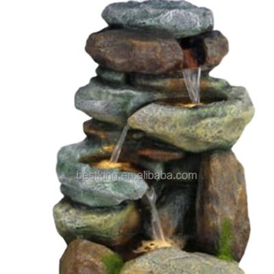 China CLASSIC garden resin fountain with stone and led light on sale 2017 for sale