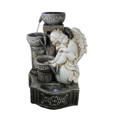 China CLASSIC resin angel fountains with ball for garden for sale