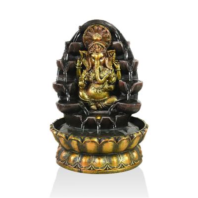 China Europe Mini Resin Fountains Bamboo Water Elephant Buddha Fountains for sale