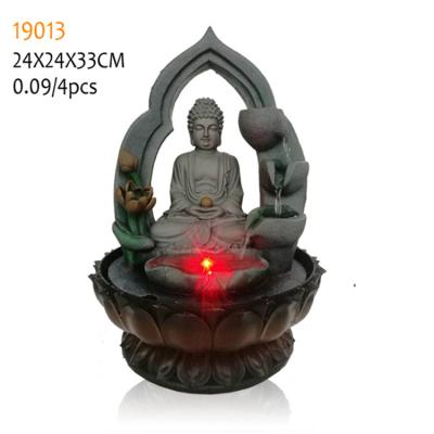 China Europe Religions Mini Buddha Statues Water Fountain Polyresin Buddha Fountains for sale