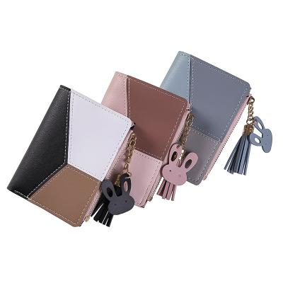 China Fashion Gril Color Clutch Bag Ladies Anti-theft Wallet Ladies Purse Purse Pu Purse Phone Rabbit Long Pure Leather Bag New for sale