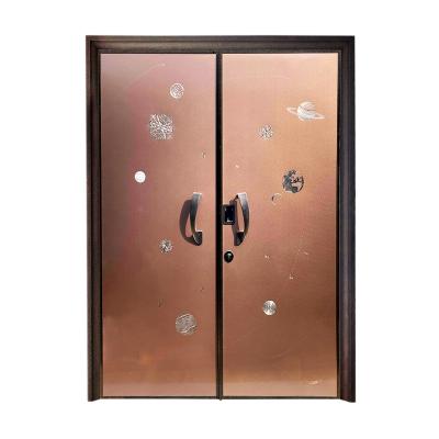 China Null Excellent Quality Entry Door Titanium Artistic Double-Opening Foyer Soundproof Door for sale