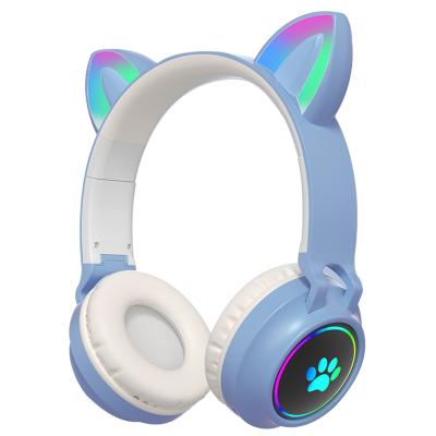 China Hot Selling New LED Cat Ear Wireless Cute Noise On-ear Earphone Perfect For Girls for sale