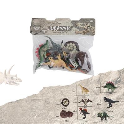 China PVC Plastic 8 Pieces Mini Dinosaur Toy Set PVC Simulation Dinosaur World Playset Toy for sale