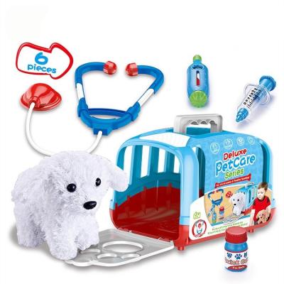 China 3+ Kids Dog Cage Toy Set Pretend Play Plastic Pet Toy Set for sale