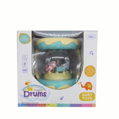 China Toy Battery Battery Operated Plastic Musical Drum Baby Toys Musical Instruments With Flashing Light for sale