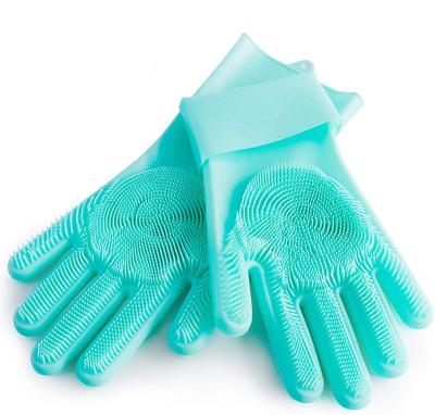 China XMZJ Dish Washing 100% Silicone Dishwashing Cleaning Gloves For Kitchen for sale