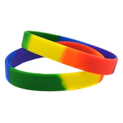 China XMZJ Wholesale White Mixed Colors Silicone Bracelet Wristband Rubber Wrist Band Medium for sale