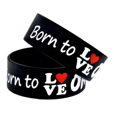 China For Promotion XMZJ Promotion OEM Debossed Fill Color Silicone Custom Printed Wrist Bands, Personalized Silicone Rubber Wristband for sale