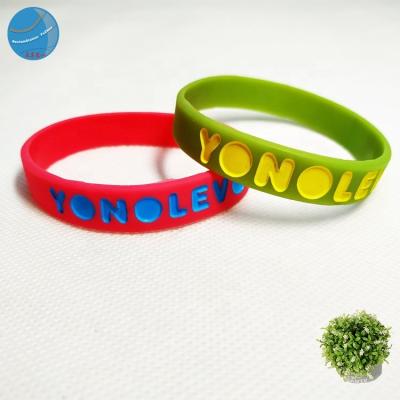 China XMZJ Laikeen silicone bracelet wrist band sporty design your own cheap custom debossed filling Logo Rubber Silicone Bracelets for sale