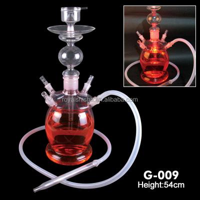 China Whole glass unique wholesale shapes medium liquor copper bottle with high quality led all glass hookah for sale