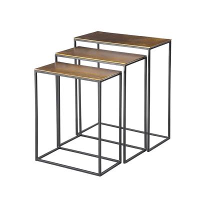 China Living room furniture metal wood tea table coffee table removable side table for bedroom suit for sale