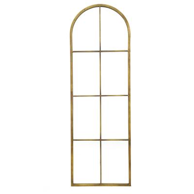 China Decorative Samll Quantity Window Mirror Gold Metal Frame Arched Wall Mounted Mirror Decorative In Living Room Amazon Hot Sales for sale