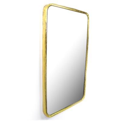 China 18 Inch Gold Minimalist Metal Rectangle Decorative Wall Mounted Mirror For Bathroom Or Living Room for sale