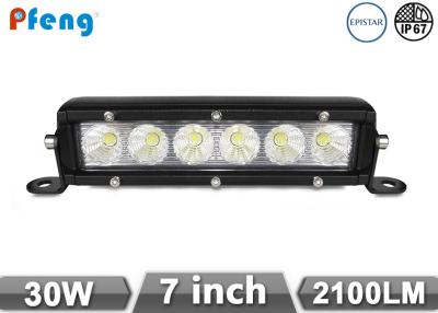 China 5W Each LED 7 Inch 30W Off Road Led Light Bars 10V - 30V DC Single Row for sale