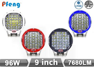 China 9 inch 96W 7680 Lumen Round LED Work Lights With Spot and Flood Beam for sale