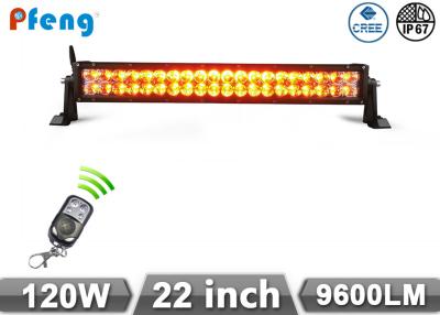 China 22 Inch 120W Cree Led Light Bar Amber White Flashing With Remote Control for sale