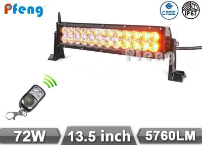 China LEIDENE Opvlammende Geleide Lichte Bar 13.5 Duim 72W Cree Witte Lichte amberepistar Te koop