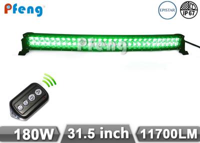 China 180W 31.5 Inch Curved Green Led Light Bar With Remote Control For Off road for sale