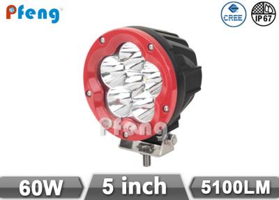 China 5 inch 60W 5100 Lumen Round LED Work Lights Waterproof For Trucks for sale