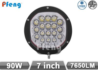 China Round Shape 7 Inch 90W Cree Led Work Light Spot Light Flood Light In One Work Light for sale